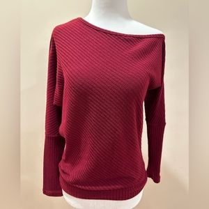 Burgundy off the shoulder top